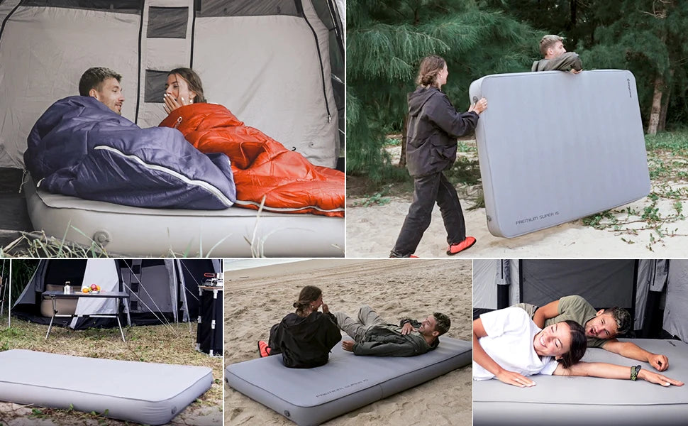 Extra 5.9 INCH Thick Double Self Inflating Camping Mattress with 11 R-Value, Sleeping Pad Enlarge Foam Camping Pad