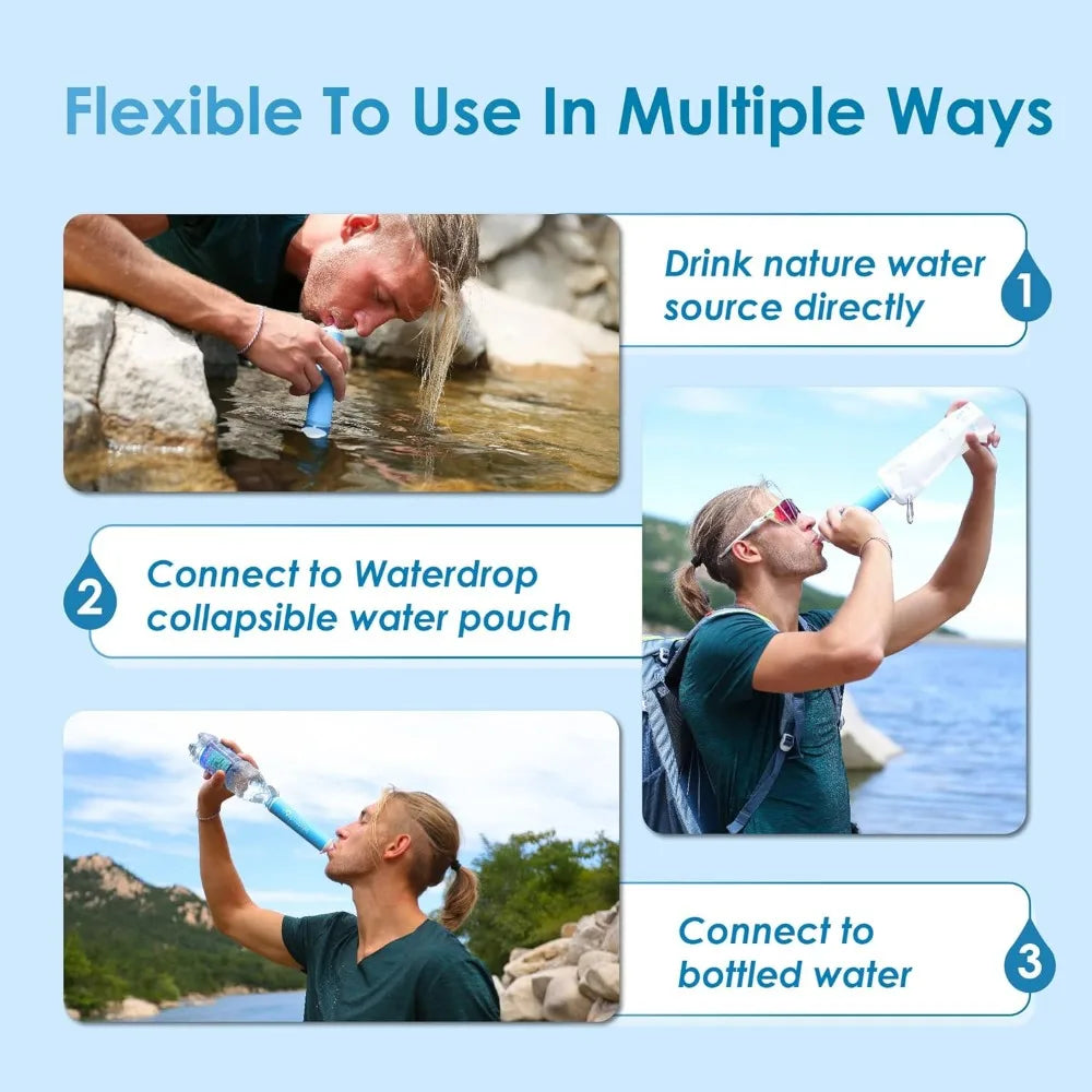 Gravity Water Filter Straw, Camping Water Filtration System, Water Purifier