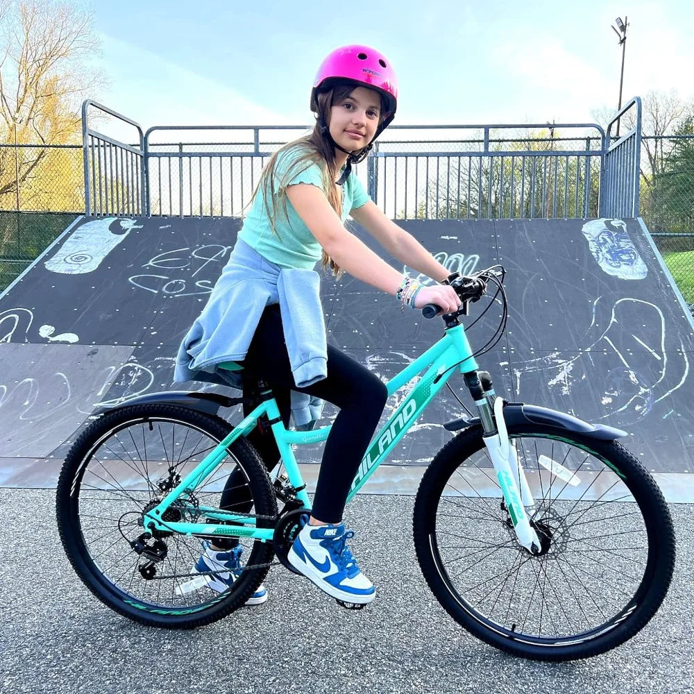 26 Inch Womens Mountain Bike,with Step-Through Frame, Shimano 21 Speeds, Suspension Fork