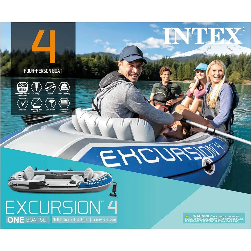 Boat Inflatable, 54 Inchs Boat Oars,HighOutput Pump,SuperTough PVC Boat,Fishing Rod Holders Inflatable Boat