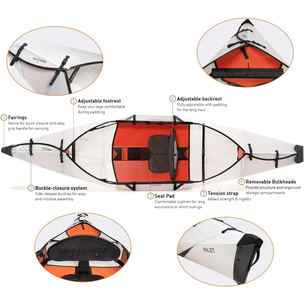 Foldable Kayak Lake | Lightweight, Portable & Stable - Lake and River Kayaks，COMPACT, DURABLE, & RELIABLE