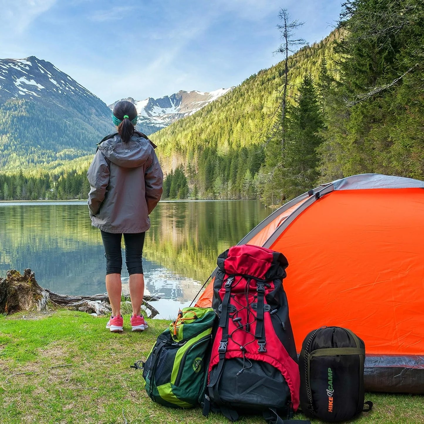 Backpacking Sleeping Bag Camping Gear - Double Adults/Teens w/ 2 Pillows outdoors