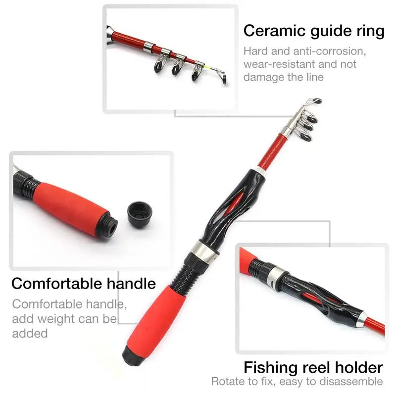 Kids Fishing Rod Portable Anti-slip Kids Fishing Pole Set Fishing Pole With Bait Box Handbag And Fishing Wheel For Kids