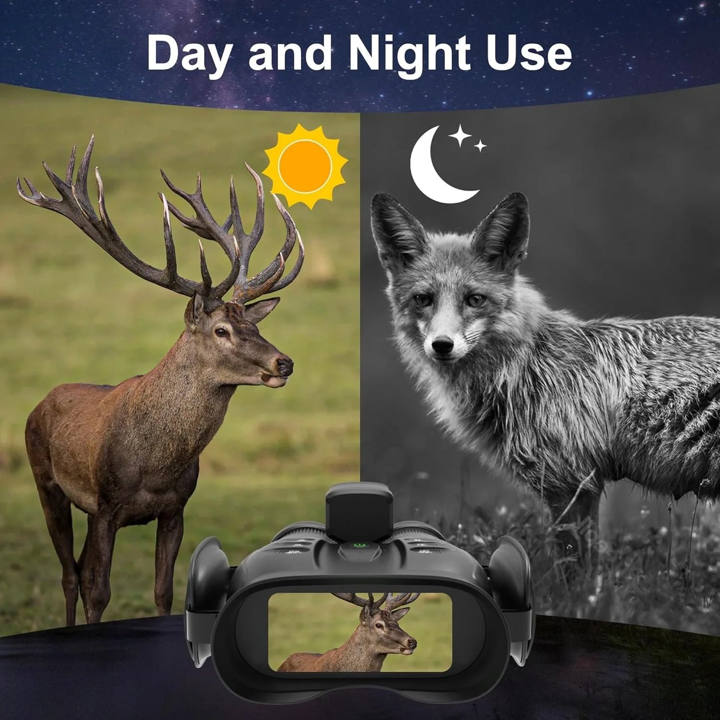 True 4K 35mm Night Vision Binoculars, Day/Night Vision Goggles with Rangefinder ,1.69 Kilograms ,3-inch Large View Screen