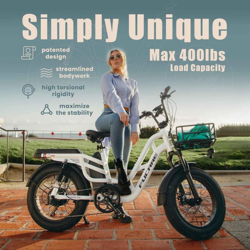 QFucare Libra 1200W Peak Electric Bike for Adults 32MPH 48V 20Ah (Rated 19.2AH) LG Battery EBike, Full Suspension 20"×4.0#34