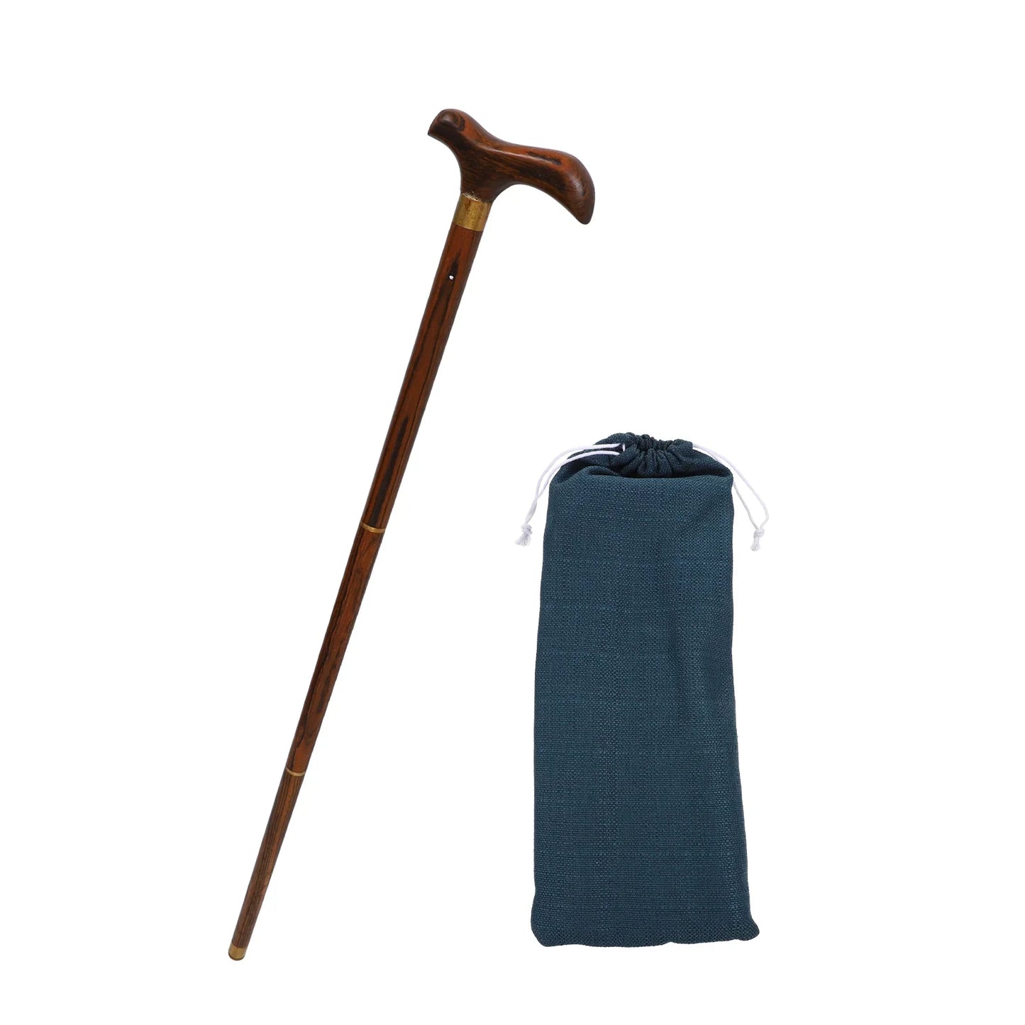 Three-section Collapsible Wooden Alpenstock – Solid Pattern, Anti-skid, Elder-Friendly Camping and Hiking Walking Stick