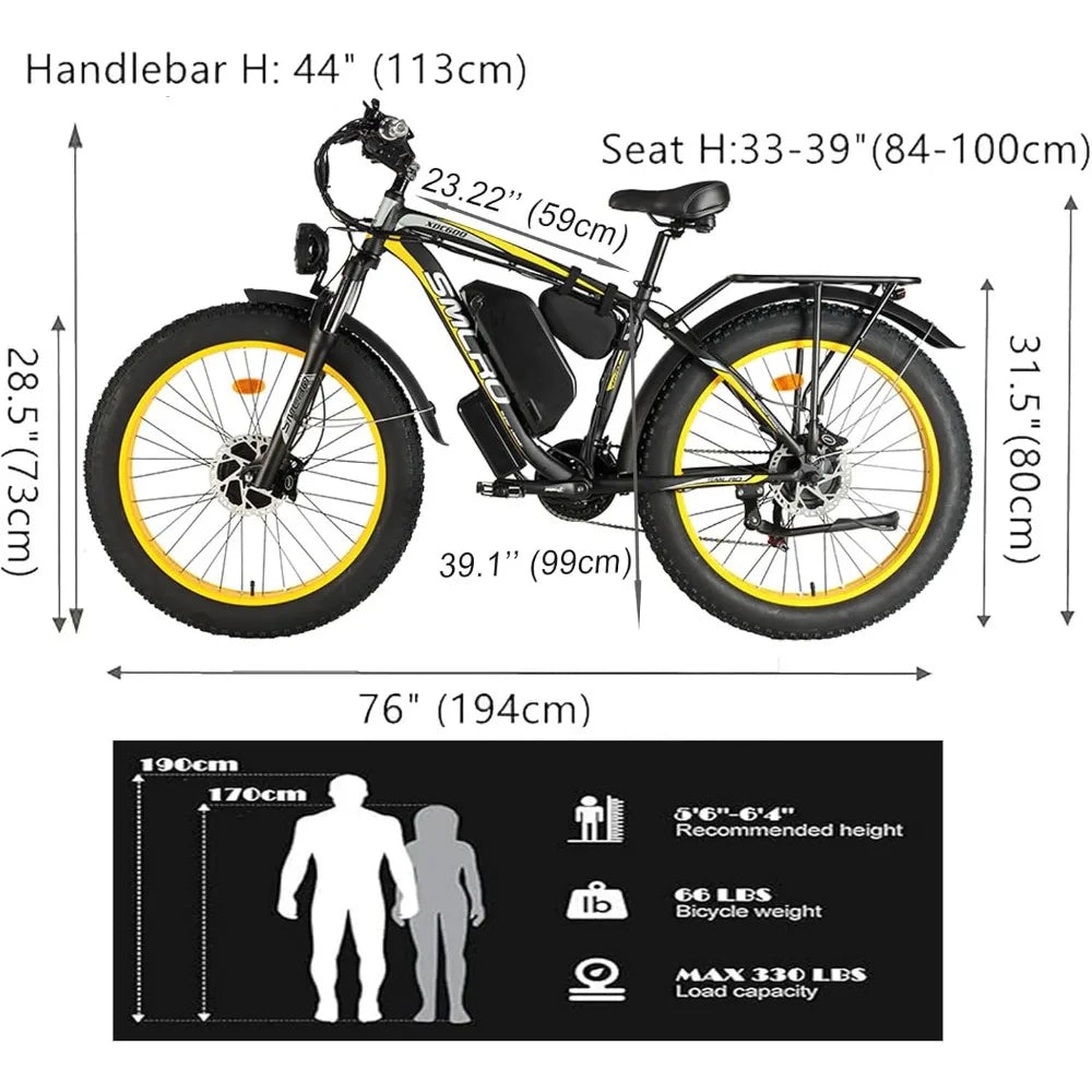 Electric Bike for Adults, 2000W Dual Motor Ebikes, 21 Speed 35MPH AWD Electric Bicycle, 26" Fat Tire MTB,Hydraulic Brake