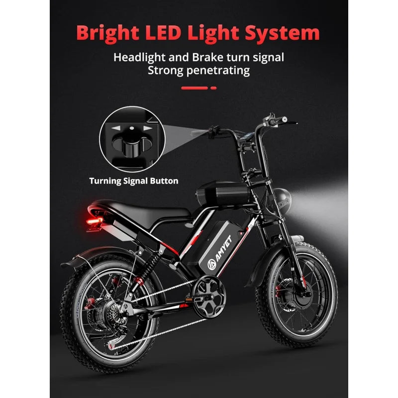 QS8 Peak 3000W Dual Motor AWD Bike for Adults 48V 25Ah Ebike 35MPH Electric Bicycles 75  Miles Max Range Hydraulic Disc