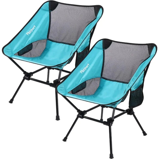 2 Pack Portable Camping Chairs Lightweight Backpacking Chair Compact & Heavy Duty