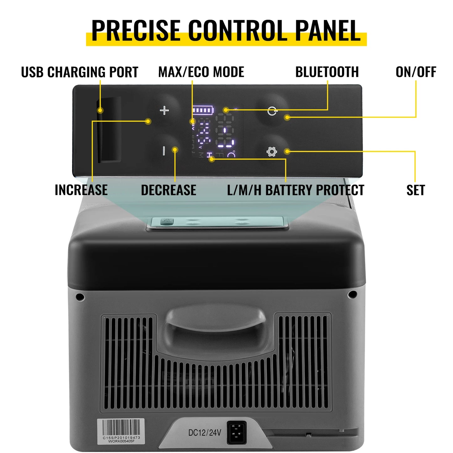 VEVOR 15L 95L Car Refrigerator Portable Fridge Freezer 12/24V DC 110-240 AC for Home  Outdoors RV Boat Camping Traveling