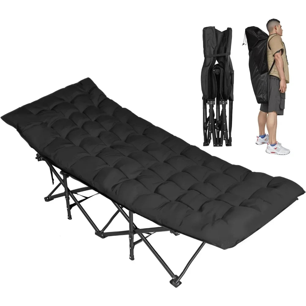 Folding Camping Cot for Adults 450LBS(Max Load) Lightweight Outdoor Bed with Carry Bag