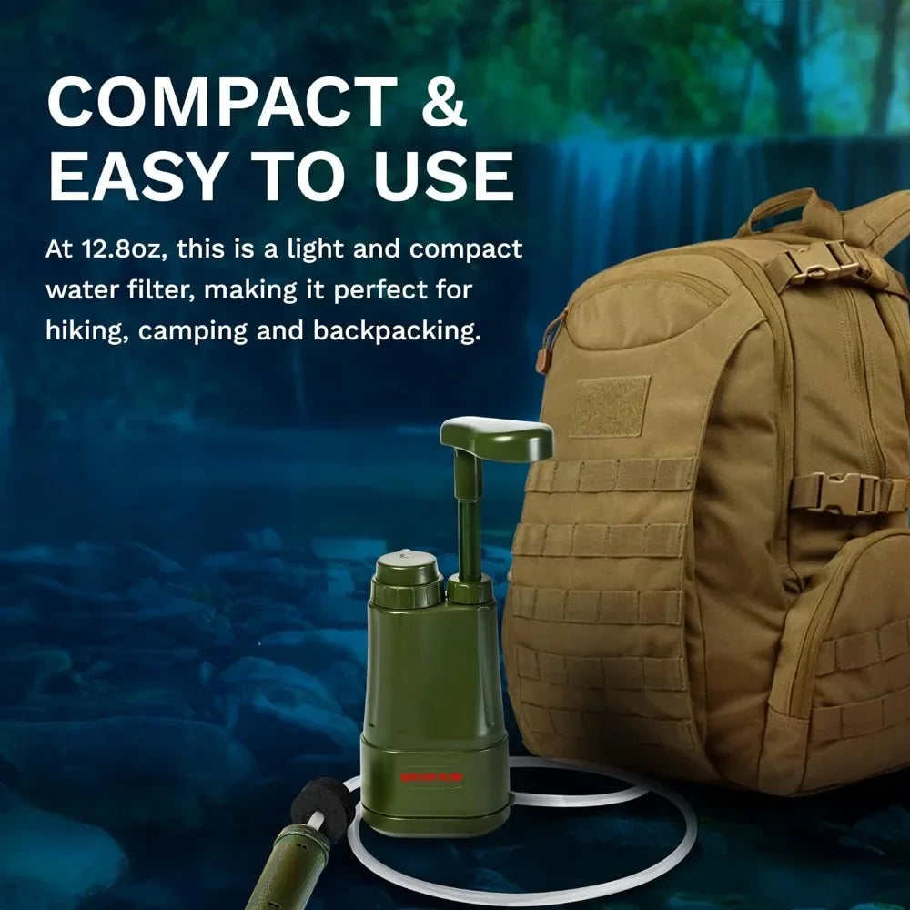 Hand Pump Camping Water Filtration System Survival - Water Purifier, portable water purifier.