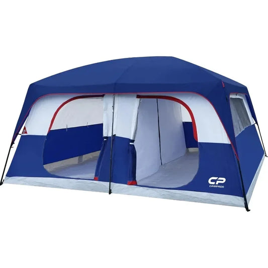 CAMPROS CP Tent Camping Tents, 2 Room Weather Resistant Family Cabin Tent Double Layer,