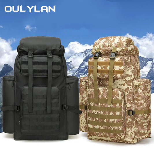 Oulylan 100L Camo Mountaineering Bag Tactical Function Multi functional Backpack Camping Hiking