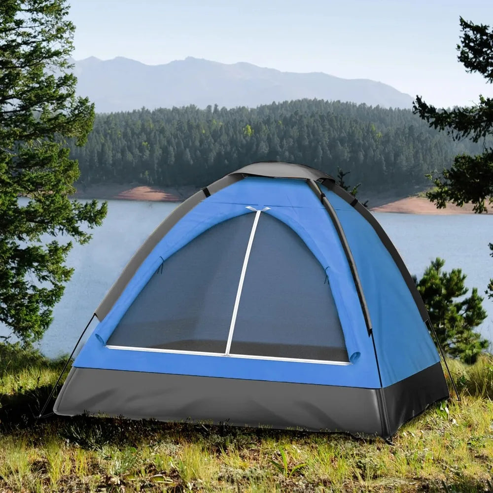 2-Person Dome Tent – Easy Set Up Shelter with Rain Fly and Carry Bag for Camping, Beach, Backpacking