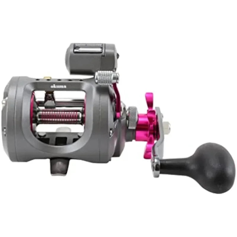 Okuma Coldwater Lightweight Graphite Round Trolling Reel Ladies Edition Cw-203d-le: 210yds-20lb, Right Hand