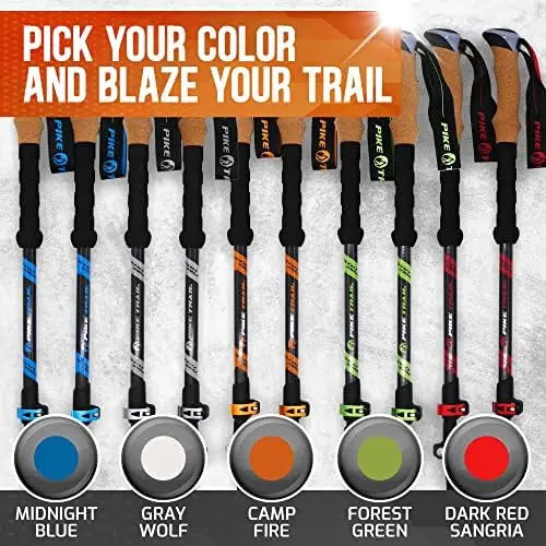 Trekking Poles - Lightweight Carbon Fiber Collapsible Sticks for Walking and Hiking - for Men and Women - Adjustable Height