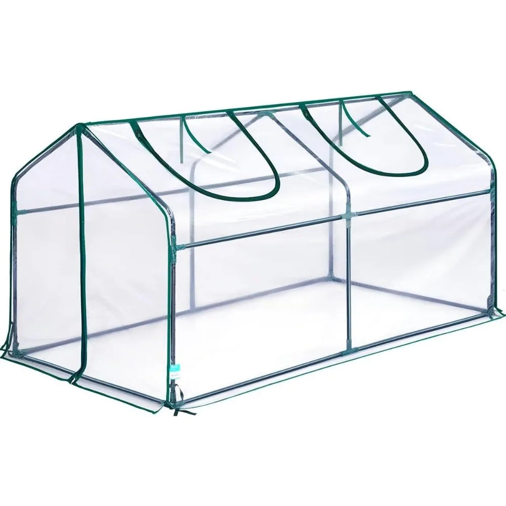 Portable Mini Cloche Greenhouse w/ Elevated Bottom, Reinforced Waterproof UV-Resistant  71" x 36" x 36"