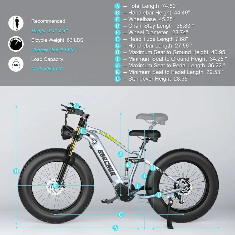 Electric Bike for Adult 1000W 48V30AH/20Ah Removable Battery,118 Miles Long Range Off Road Beach Mountain Electric Bicycle