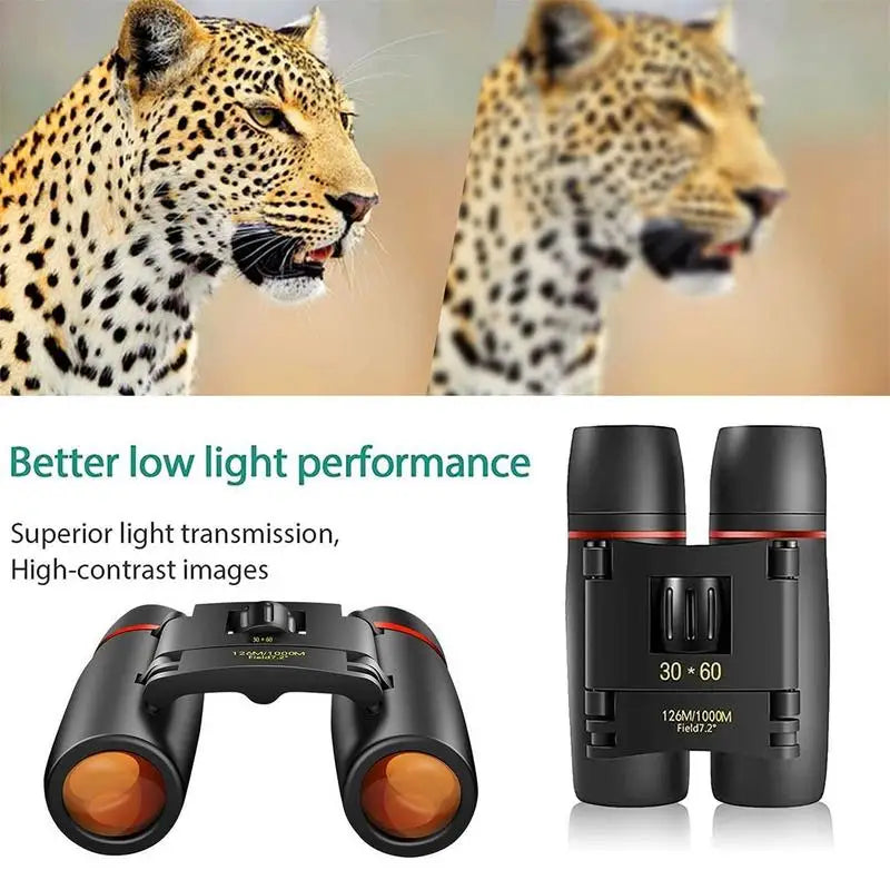 Mini Binoculars Portable And Waterproof Compact Binoculars Small Binoculars With Low Light Vision Lightweight Binoculars For