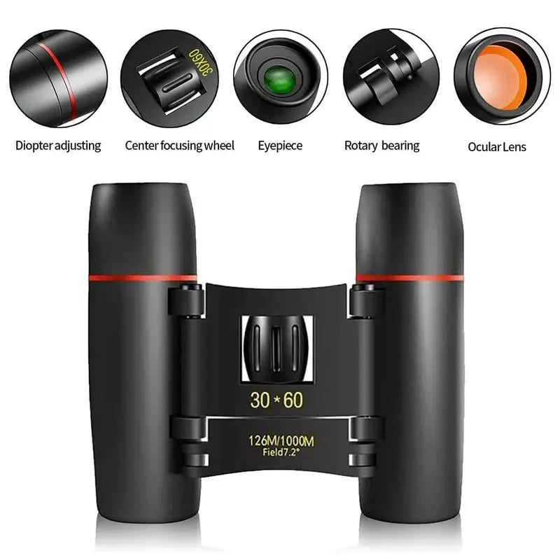 Mini Binoculars Portable And Waterproof Compact Binoculars Small Binoculars With Low Light Vision Lightweight Binoculars For