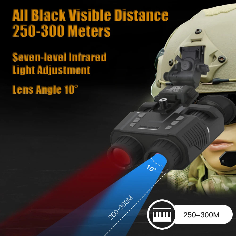 3D Tactical Helmet Digital IR Night Vision Goggle Binoculars Outdoor Hunting