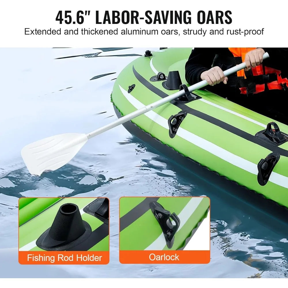 Inflatable Boat, 5-Person Inflatable Fishing Boat, Strong PVC Portable Boat Raft Kayak