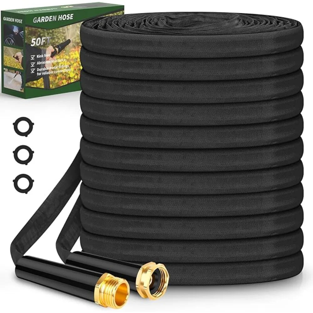 Garden Hose 50FT, Non-Expanding Sturdy & Lightweight Water Hose, No-Kink, Tough & Flexible Hose