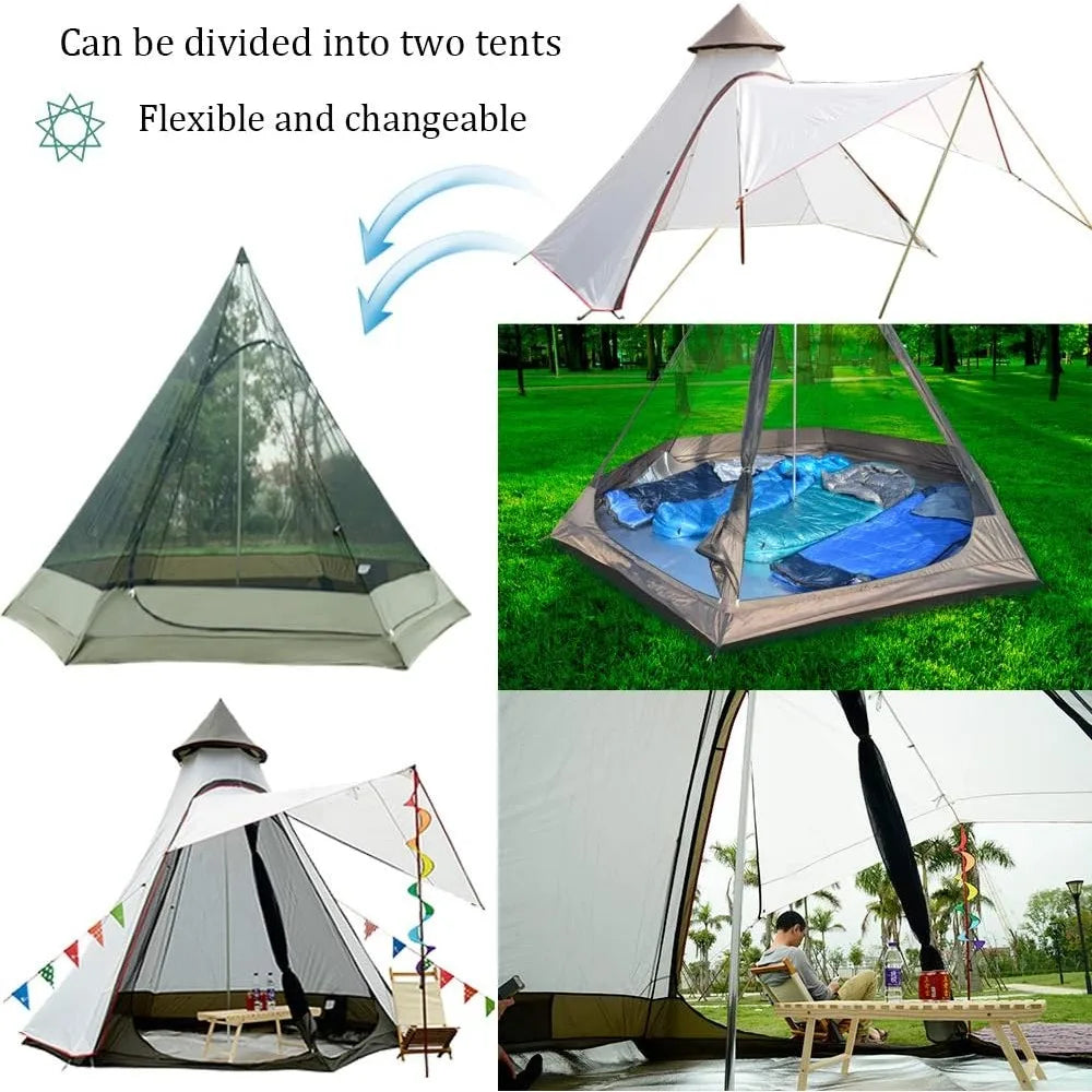 12'x10'x8'Dome Camping Tent 5-6 Person 4 Season Double Layers Waterproof Anti-UV Windproof Tent