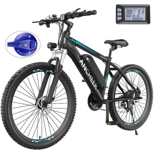 QANCHEER Electric Bike for Adults with 500W Motor[Peak 750W], 48V 499Wh Ebike, Up to 55 Miles, 3H Fast Charge, 26'#39; Gladi