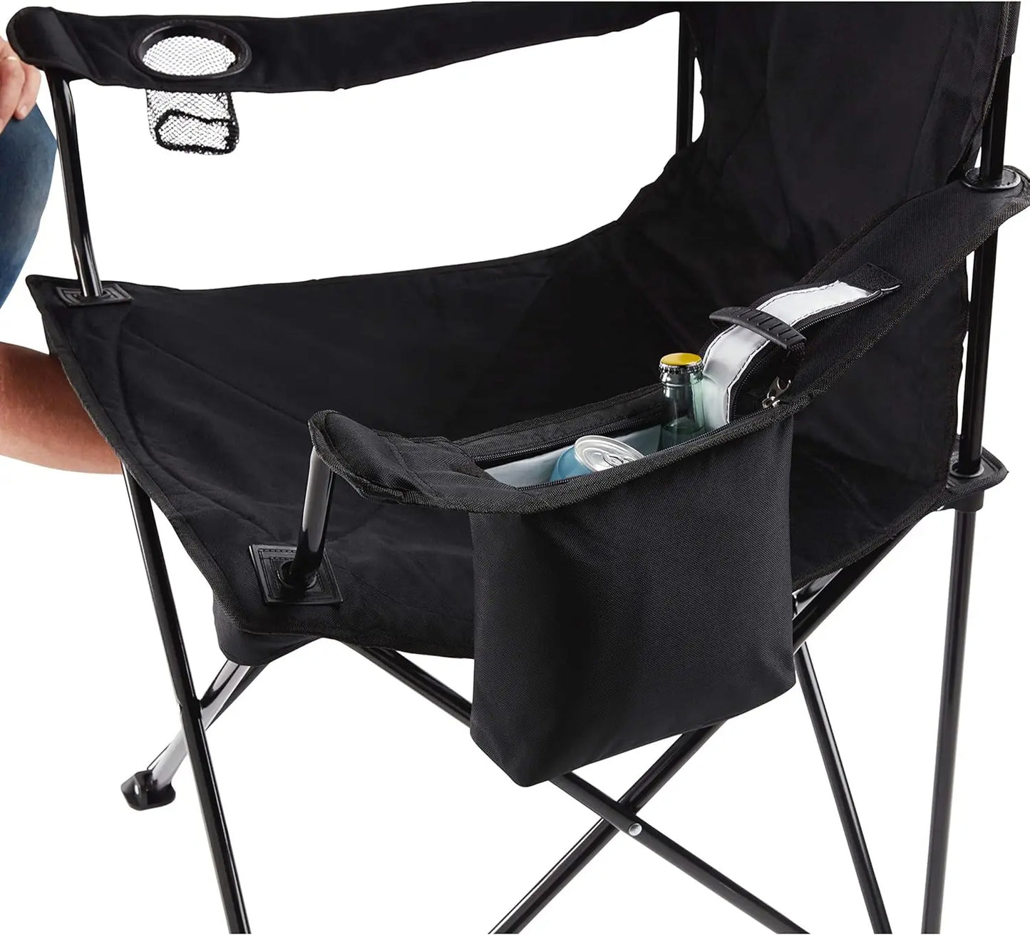 Coleman Portable Camping Chair with 4-Can Cooler, Fully Cushioned Seat and Back W/ Side Pocket and Cup Holder,Carry Bag Included