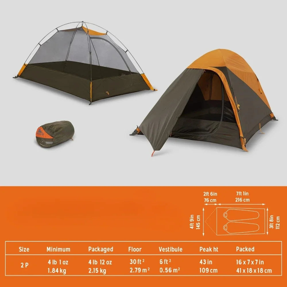 2P or 4P Backpacking Tent 3 Season Camping, Freestanding Thru Hiking Shelter, Aluminum Pole Frame, Single Door + Vestibule Tent