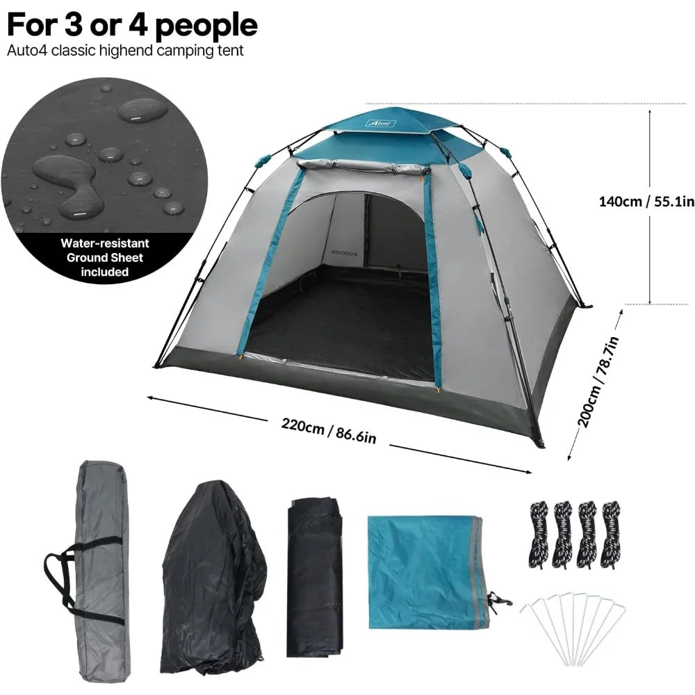 Instant Tents for Camping, 2-3 Person Pop Up Camping Tent, Easy Setup Waterproof Dome Tent for Camping