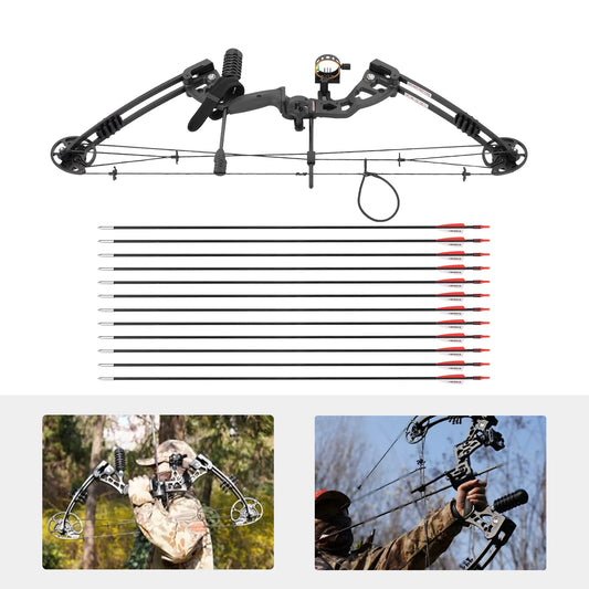 Compound Bow for Adults, Right Hand, Hunting Kit,Draw weight and cams Fully Adjustable