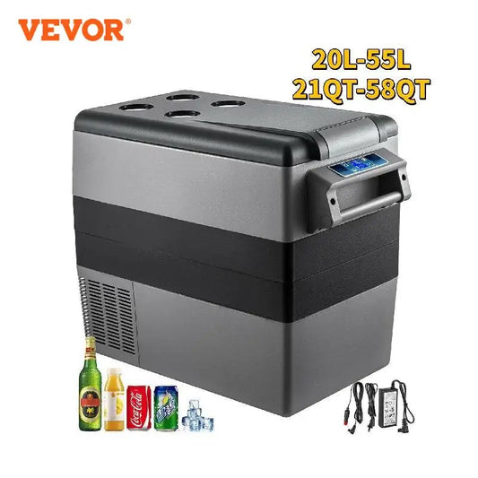 VEVOR Car Refrigerator Mini Fridge Freezer Portable Compressor Cooler 12/24V DC 110-240V Ice Box for Camping