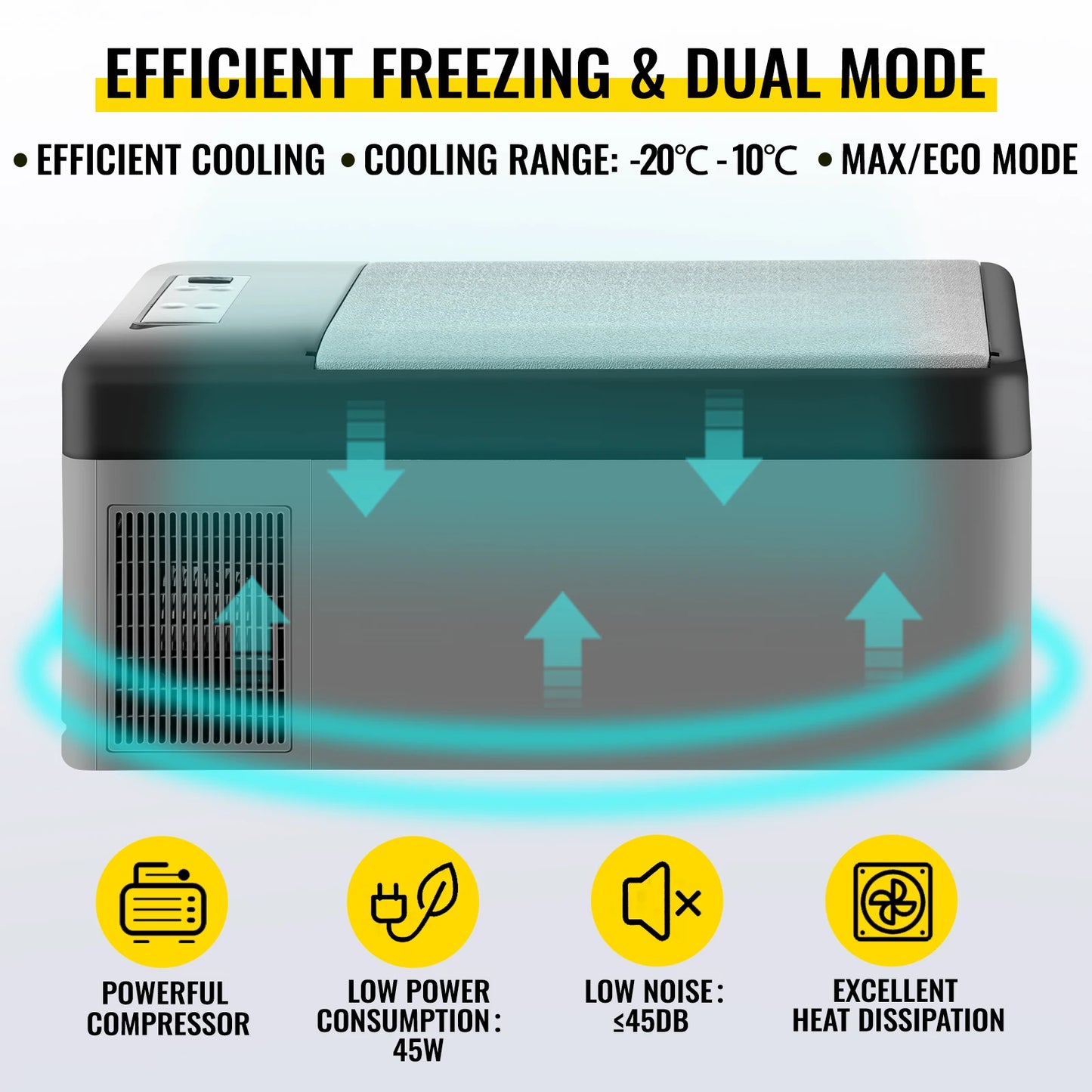 VEVOR 15L 95L Car Refrigerator Portable Fridge Freezer 12/24V DC 110-240 AC for Home  Outdoors RV Boat Camping Traveling