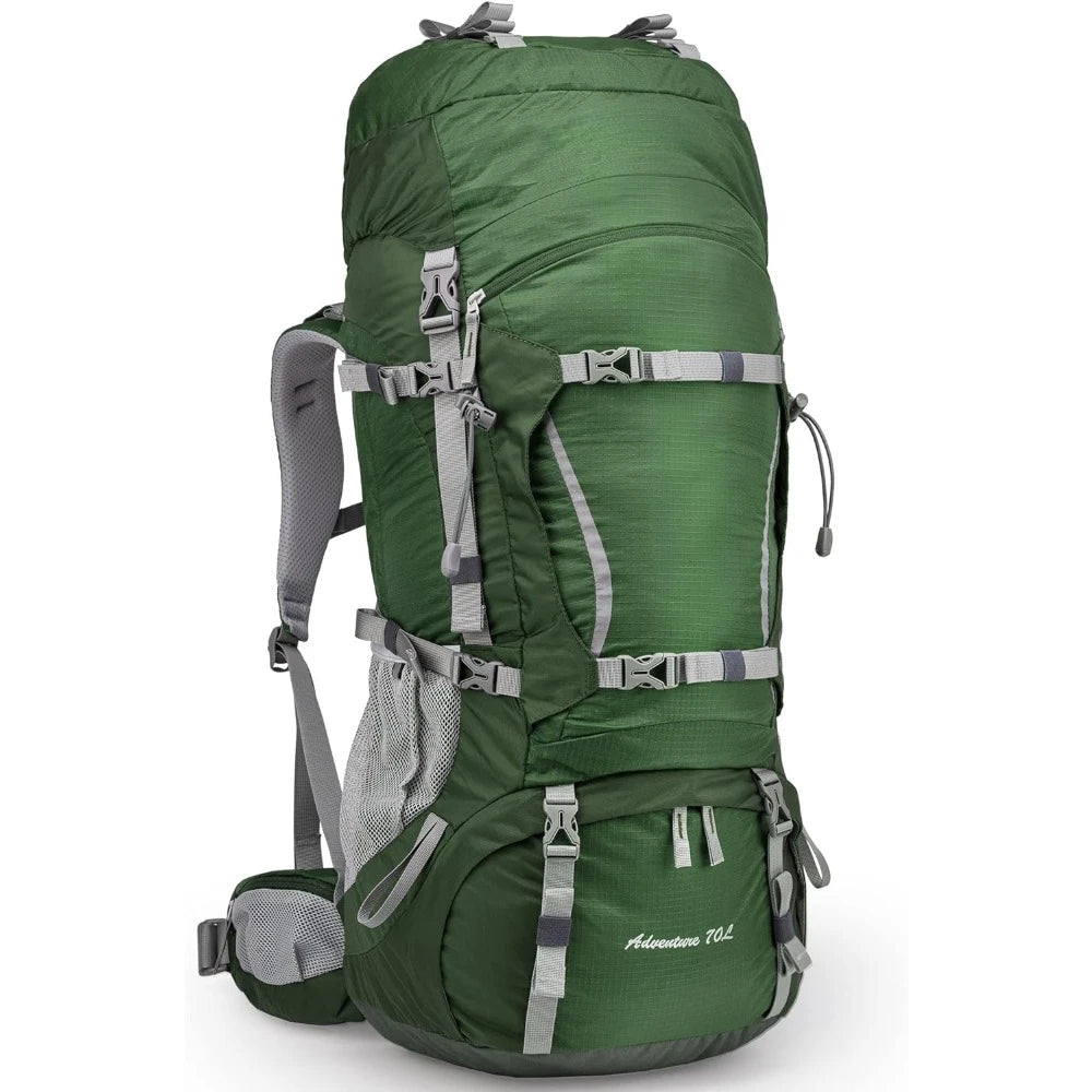 70L Internal Frame Backpack Camping Backpacking  for Men Women with Rain Cover