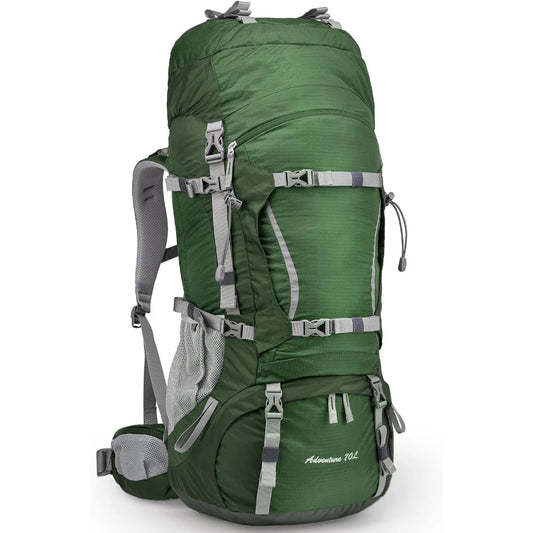 70L Internal Frame Backpack Camping Backpacking  for Men Women with Rain Cover